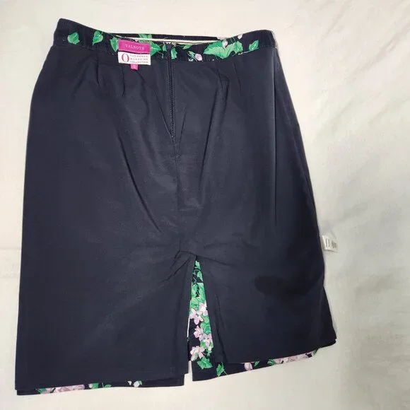 TALBOTS The Oprah Magazine Feminine Romantic Preppy Blue Floral Skirt Size 12. - Picture 10 of 16